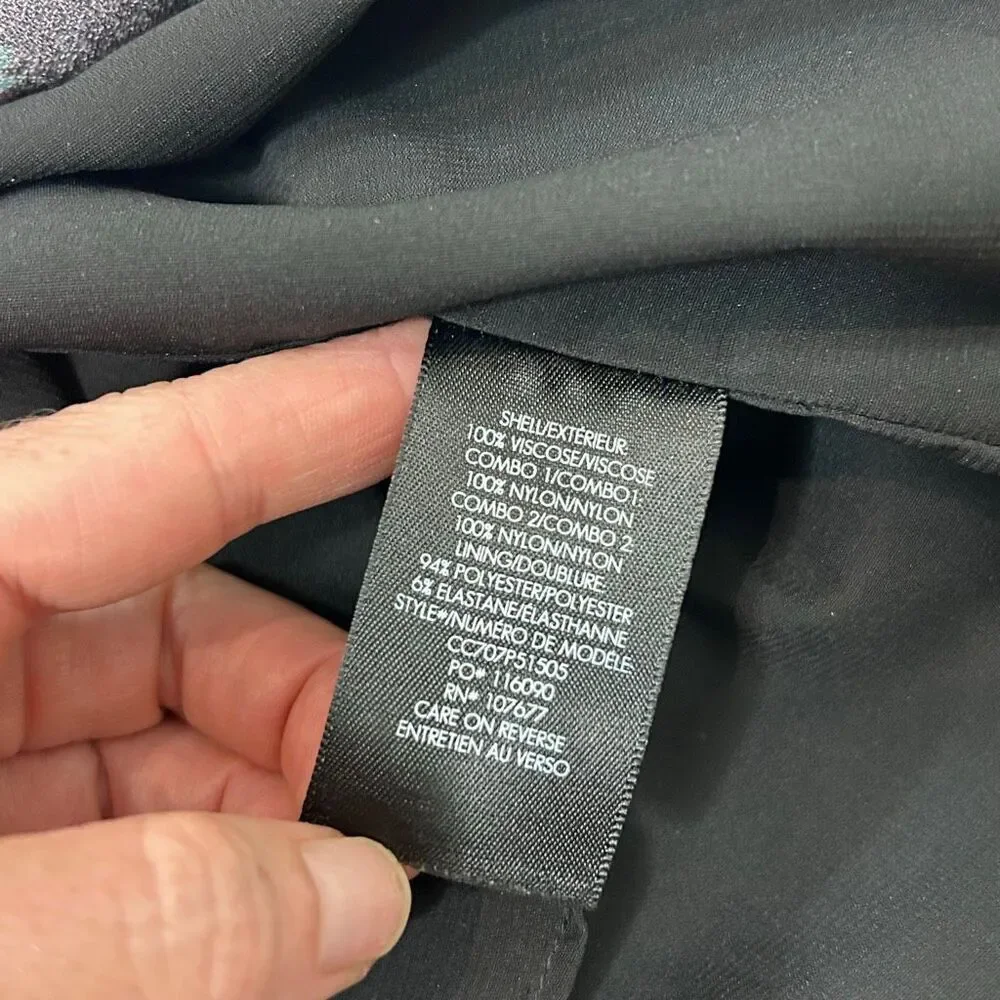 Alice + Olivia Lakita Tunic Dress Small Black Floral Long Sleeve Tiered Lace Boh - Picture 16 of 16